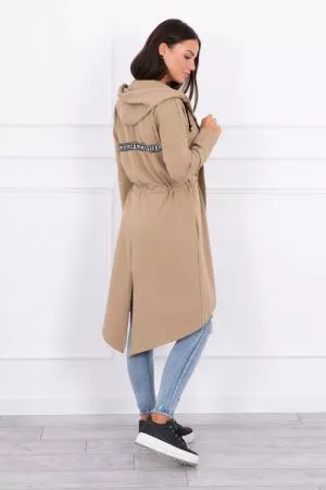 Cardigan dama cu gluga  maro - cardigane