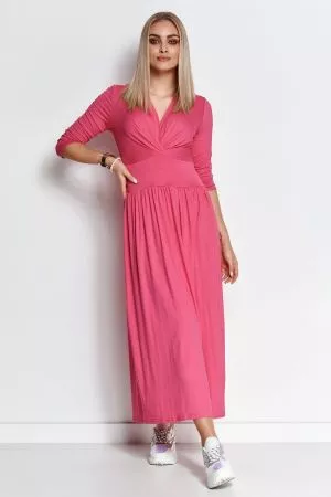 Rochie de zi maxi  pink - rochii de zi