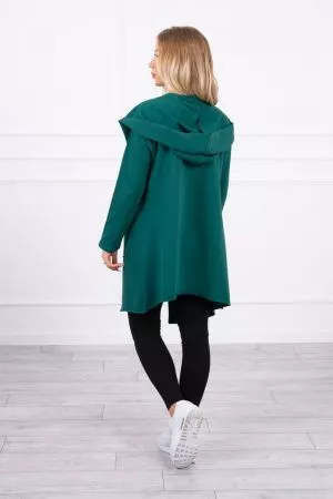 Cardigan dama cu gluga  verde - cardigane