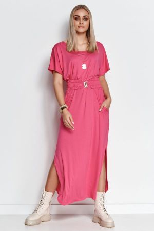 Rochie de zi maxi  pink - rochii de zi