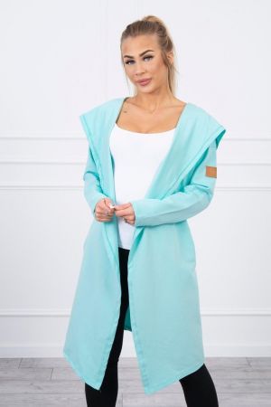 Cardigan dama cu gluga  albastru - Cardigane