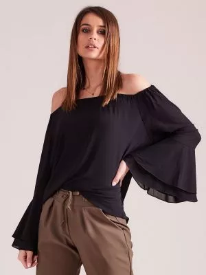 Bluza dama stil spaniol negru - bluze