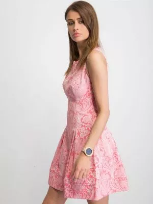 Rochie de zi evazata roz - rochii de zi