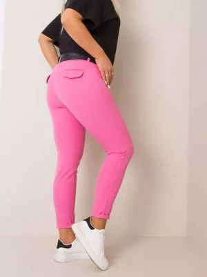 Pantaloni dama plus size roz - pantaloni