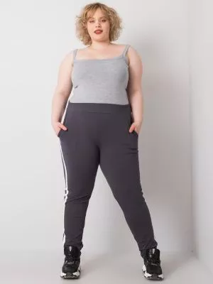 Pantaloni trening dama plus size gri - pantaloni