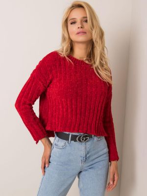 Pulover dama asimetric rosu - pulovere