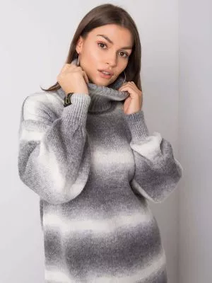 Pulover dama cu guler gri - pulovere