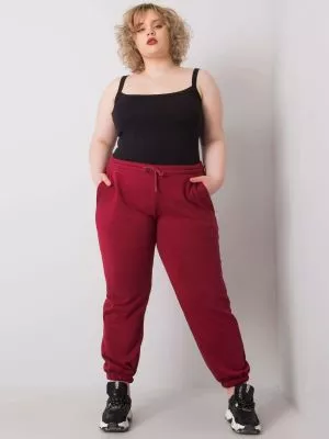 Pantaloni trening dama plus size maro - pantaloni