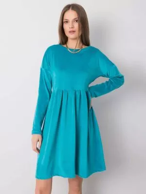 Rochie de zi casual din catifea albastru - rochii de zi