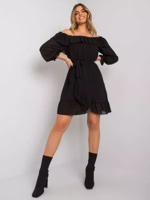 Rochie de zi stil spaniol negru - rochii de zi