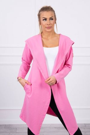 Cardigan dama cu gluga  roz - cardigane