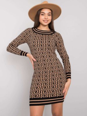 Rochie de zi tricotata bej - rochii de zi