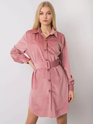 Rochie tip camasa roz - rochii de zi