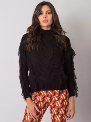 Pulover dama cu guler negru - pulovere