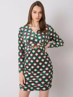 Rochie de zi casual din catifea verde - rochii de zi