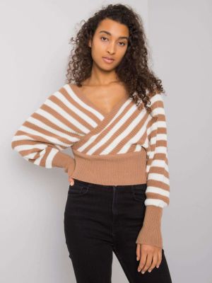 Pulover dama asimetric bej - pulovere