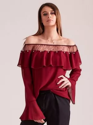 Bluza dama stil spaniol maro - bluze