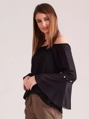 Bluza dama stil spaniol negru - bluze