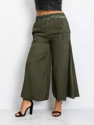 Pantaloni dama plus size verde - pantaloni