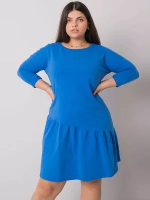 Rochie de zi plus size albastru - rochii de zi