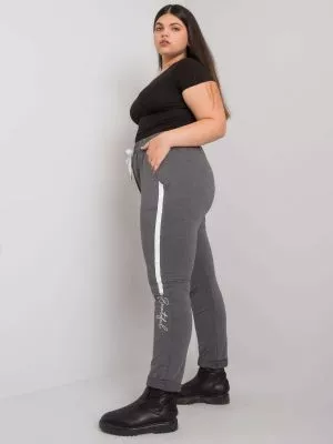 Pantaloni trening dama plus size gri - pantaloni