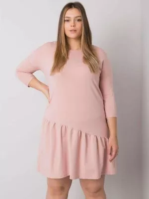 Rochie de zi plus size roz - rochii de zi