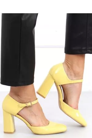 Pantofi cu toc galben Inello - pantofi cu toc