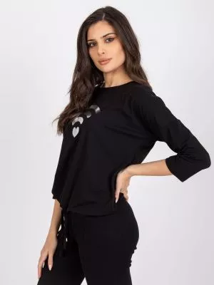 Bluza dama cu imprimeu negru - bluze