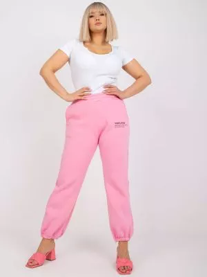 Pantaloni trening dama plus size roz - pantaloni