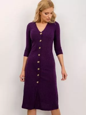 Rochie de zi tricotata violet - rochii de zi