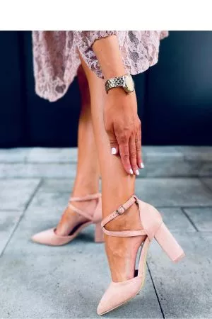 Pantofi cu toc roz Inello - pantofi cu toc