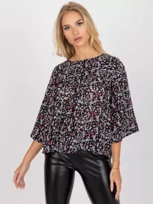 Bluza dama cu imprimeu negru - bluze