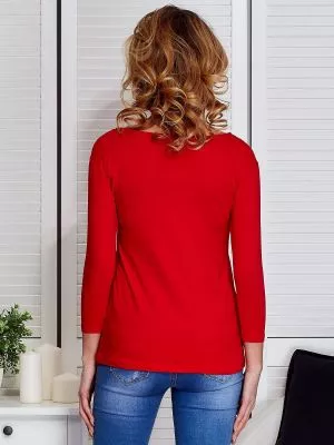 Bluza dama cu maneca lunga rosu - bluze