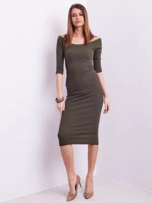 Rochie de zi tricotata verde - rochii de zi