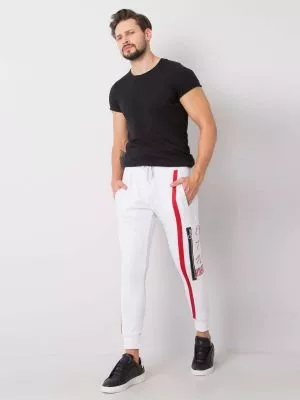 Pantaloni trening barbati alb - pantaloni